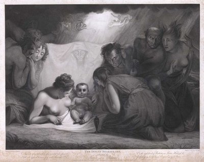 Il giovane Shakespeare assistito dalla Natura e dalle Passioni dalla serie The Shakespeare Gallery da Benjamin Smith